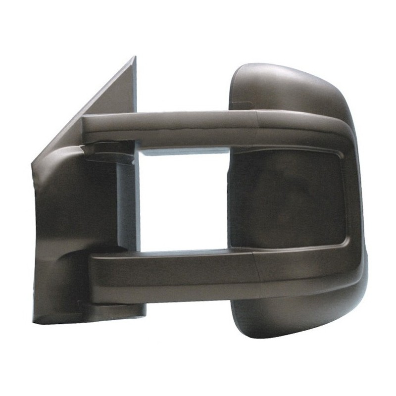 RETR.MANUALE NERO,FRECCIA RETR,SPECCHIO CONVESSO CROMATO (DOPPIO VETRO)(BRACCIO LUNGO) SX