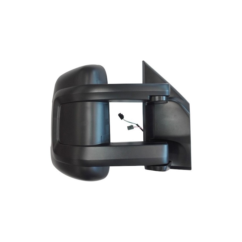 RETR.MANUALE NERO,FRECCIA RETR,SPECCHIO CONVESSO CROMATO (DOPPIO VETRO)(BRACCIO LUNGO) SX